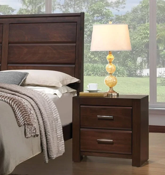Acme Oberreit 2 Drawer Nightstand in Walnut 25793