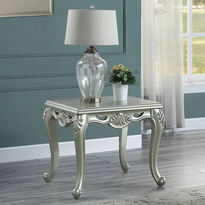 ACME Qunsia Champagne Finish End Table Model LV01121