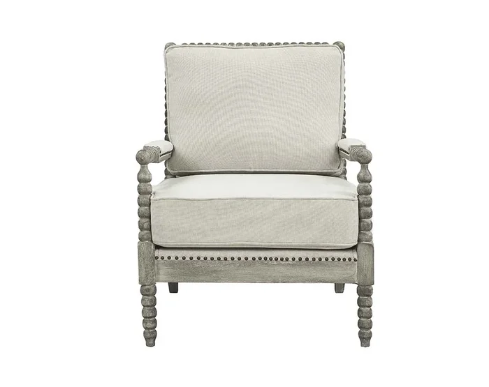 ACME Saraid Beige Linen & Gray Oak Finish Accent Chair Model AC01165
