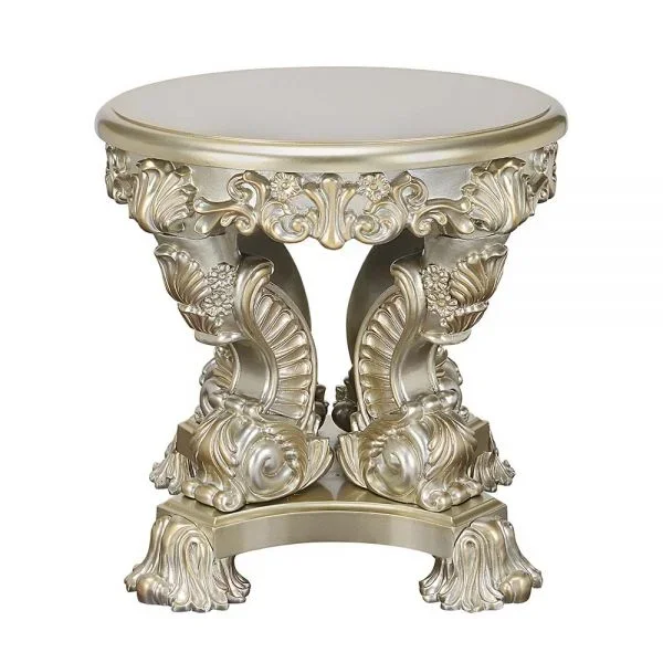 ACME Sorina Antique Gold Finish End Table Model LV01214