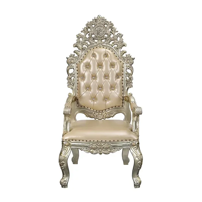 ACME Sorina PU & Antique Gold Finish Dining Chair Model DN01210