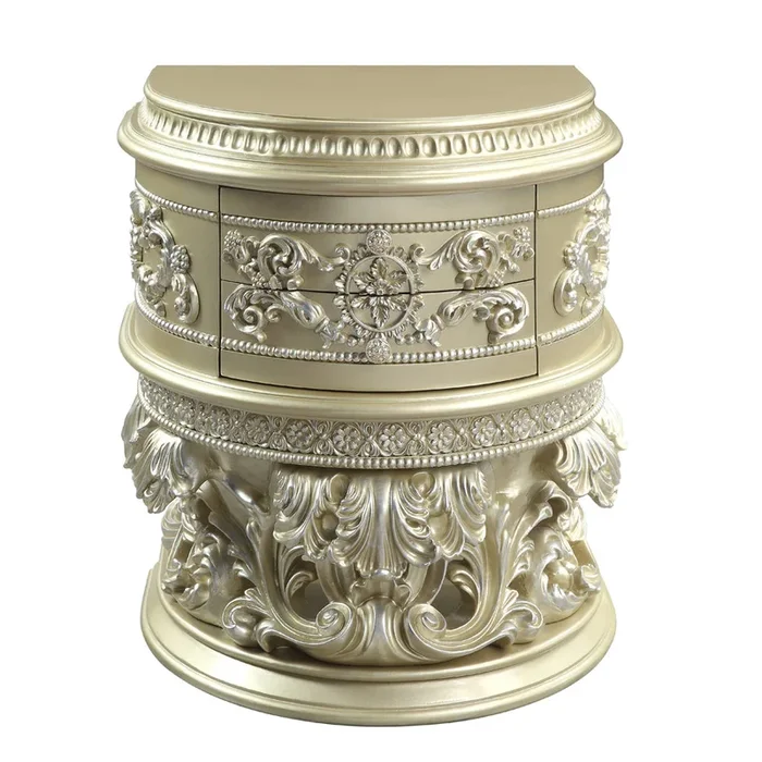 ACME Vatican Champagne Silver Finish Nightstand Model BD00462
