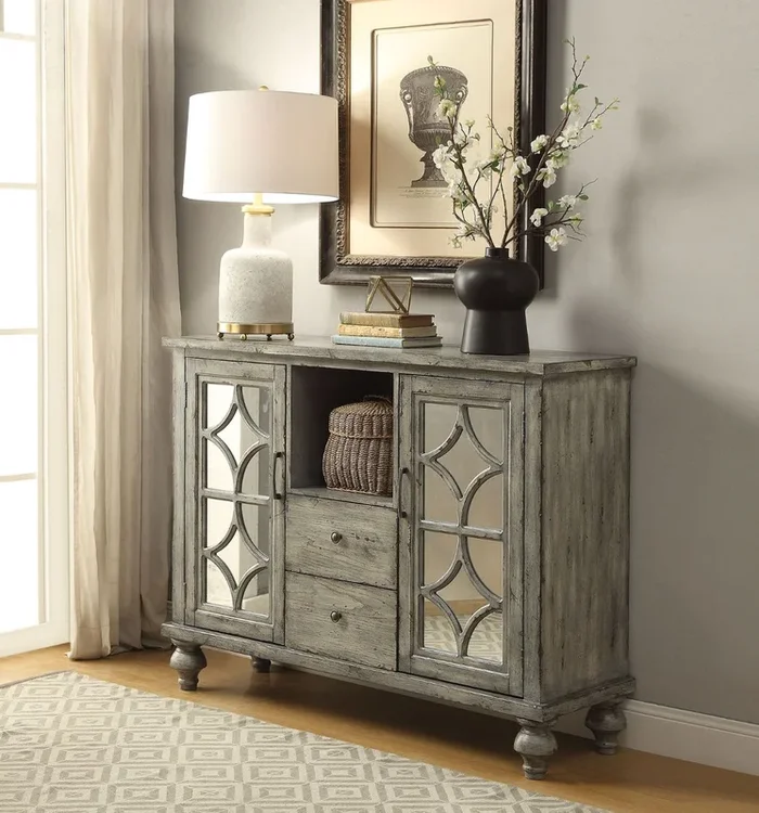 ACME Velika Weathered Gray Accent Table Model 90282