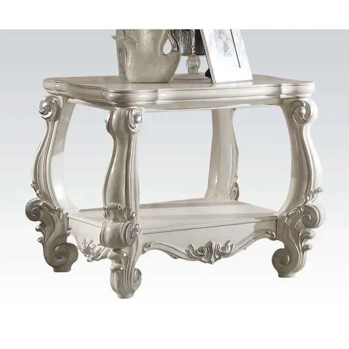 ACME Versailles Bone White End Table Model 82124