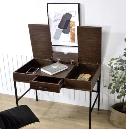 ACME Verster Oak & Black Finish Desk Model 93092