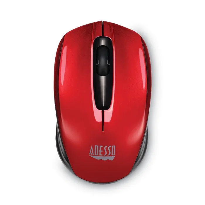 Adesso Imouse S50 Wireless Mini Mouse, 2.4 Ghz Frequency/33 Ft Wireless Range, Left/right Hand Use, Red