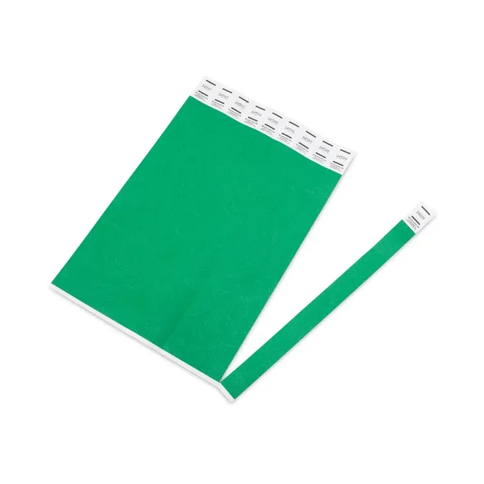 Advantus Crowd Management Wristbands, Sequentially Numbered, 10″ x 0.75″, Green, 100/Pack