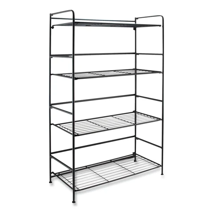 Advantus FlipShelf Four-Shelf Unit, 26.5w x 12d x 43h, Black