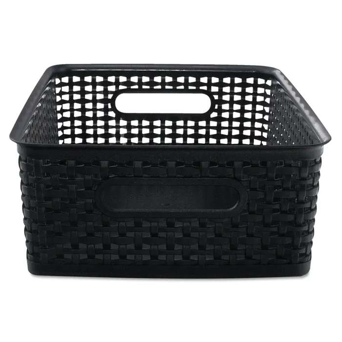 Advantus Weave Bins, 14.25 X 10.25 X 4.75, Black, 2/pack
