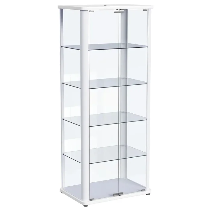 Aero – 5-Shelf Display Curio Cabinet With Led Lighting