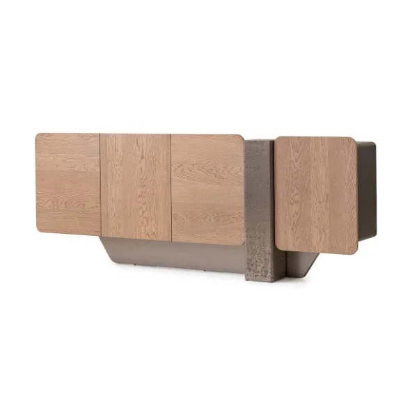 AICO Furniture Bristol Point Console Table in Saddle Brown