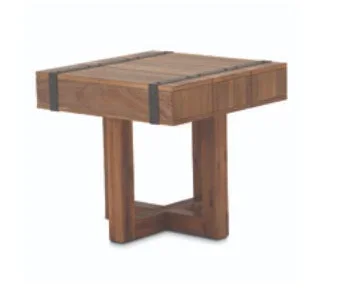 AICO Furniture BrooklynWalk End Table in BurntUmber