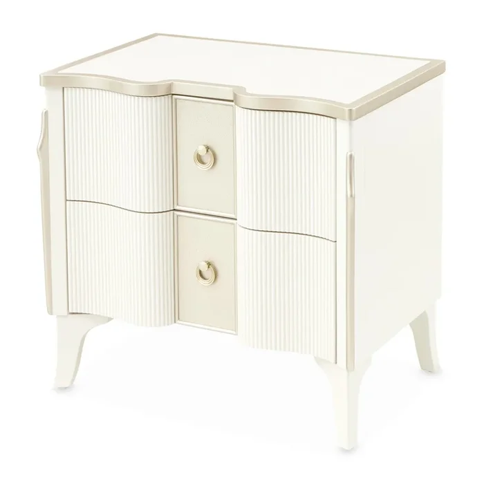 AICO Furniture La Marisia Nightstand in Creamy Pearl