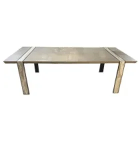 AICO Furniture Lotus Bay 4 Leg Rectangular Dining Table Narrow in Sand