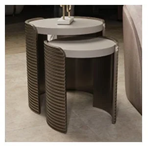 AICO Furniture Mod Dream 2pc Nesting Tables Set in Rich Champagne