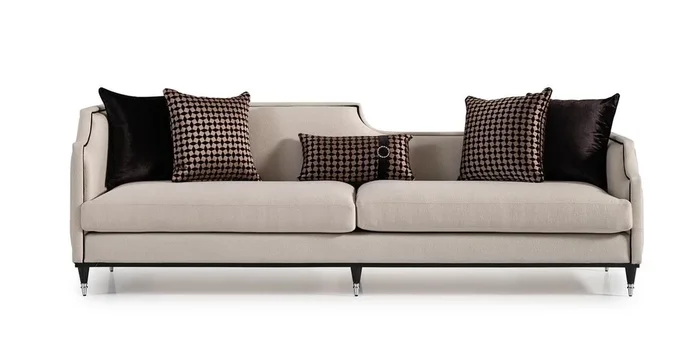 AICO La Francaise Mansion Sofa in Cafe/Black