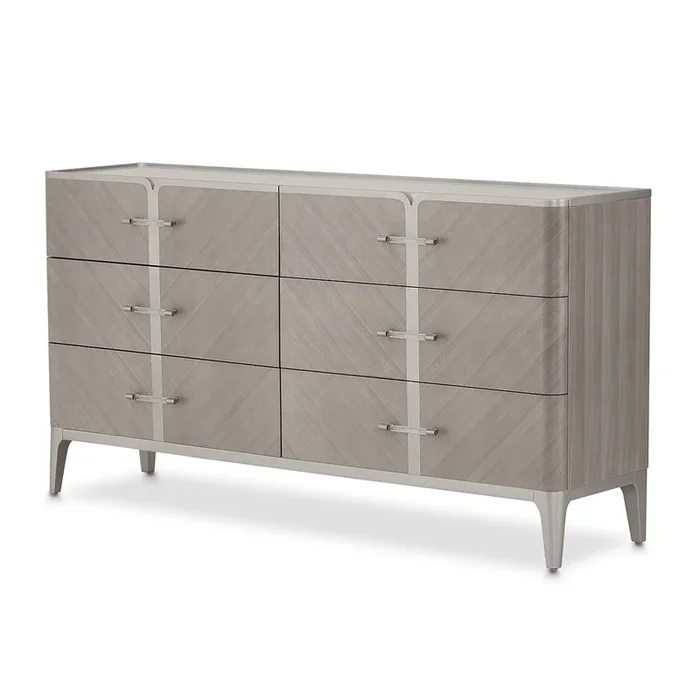 AICO Lanterna Dresser in Silver Mist