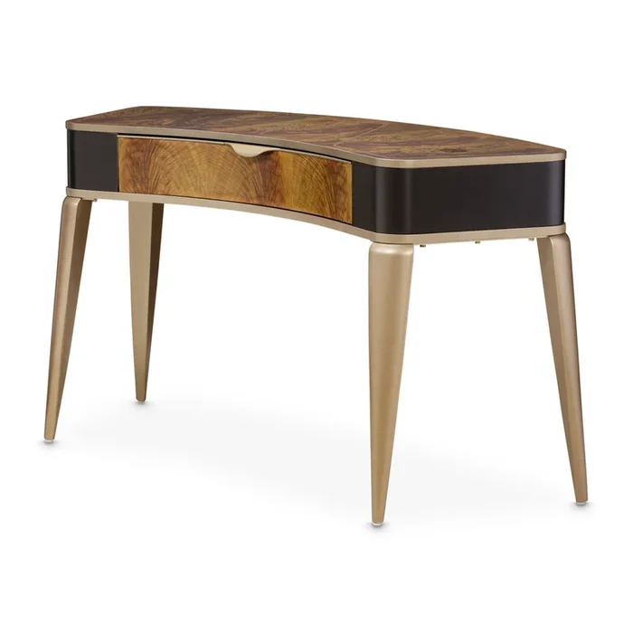 AICO Malibu Crest Vanity Desk in Crotch Mahogany