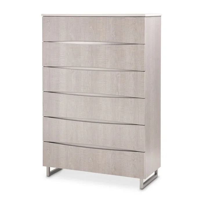 AICO Marin 6-Drawer Chest in Greige