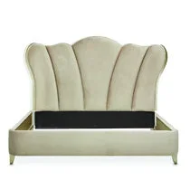 AICO Villa Cherie California King Channel Tufted Upholstered Bed in Hazelnut