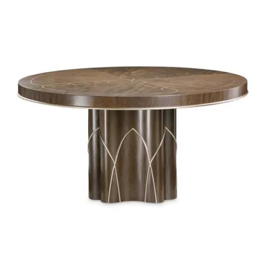 AICO Villa Cherie Round Dining Table in Hazelnut