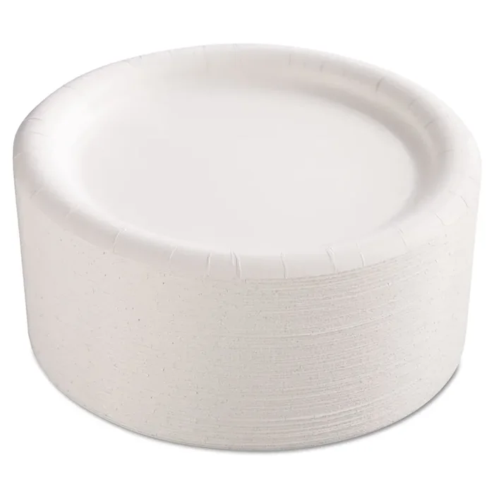 AJM Packaging Corporation Premium Coated Paper Plates, 9″ Dia, White, 125/pack, 4 Packs/carton