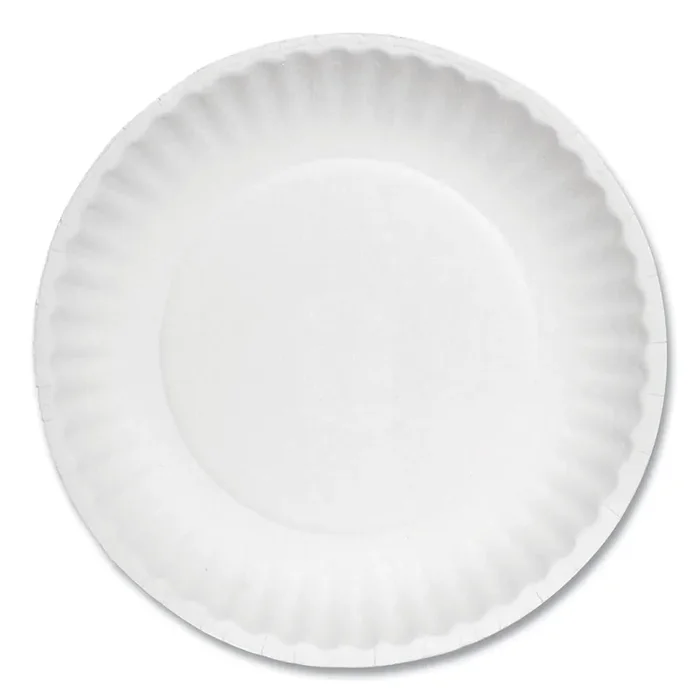 AJM Packaging Corporation White Paper Plates, 6″ Dia, 100/pack, 10 Packs/carton