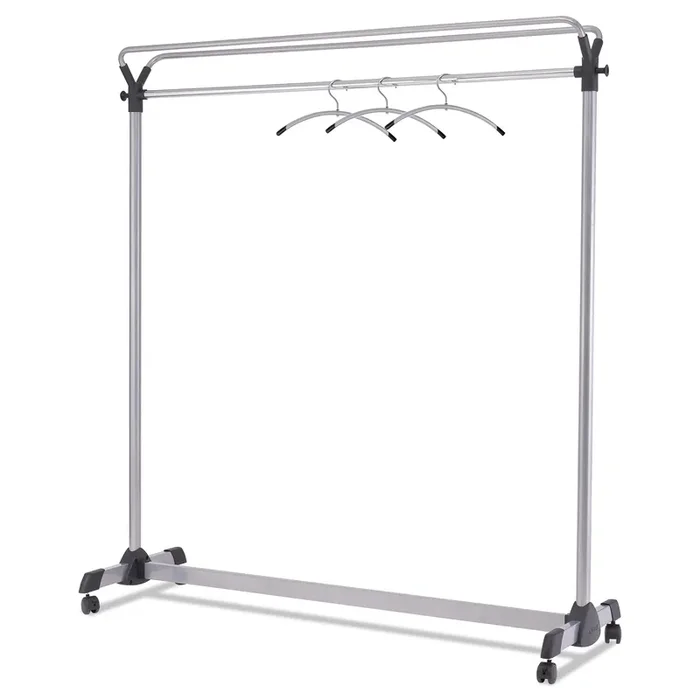 Alba™ Large Capacity Garment Rack, 63.5w X 21.25d X 67.5h, Black/silver