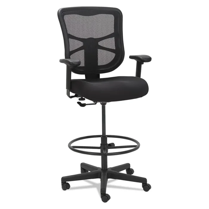 Alera® Alera Elusion Series Mesh Stool, Supports Up to 275 lb, 22.6″ to 31.6″ Seat Height, Black