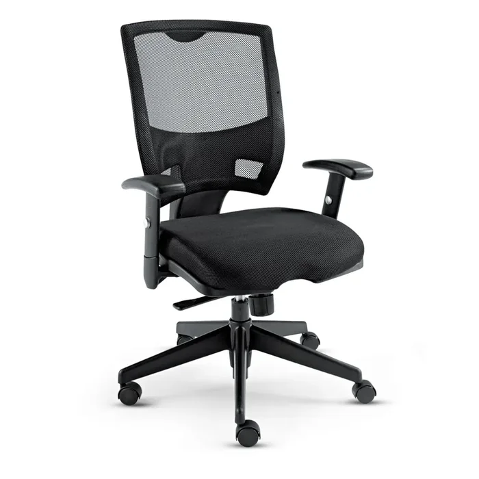 Alera® Alera Epoch Series Fabric Mesh Multifunction Chair, Supports Up To 275 Lb, 17.63″ To 22.44″ Seat Height, Black