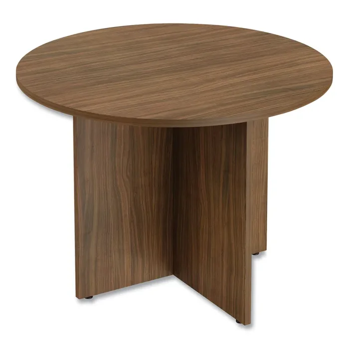 Alera® Alera Valencia Round Conference Table with Legs, 42″ Diameter x 29.5h, Modern Walnut