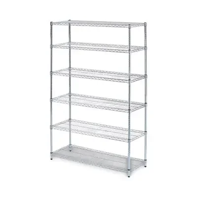 Alera® Nsf Certified 6-Shelf Wire Shelving Kit, 48w X 18d X 72h, Silver
