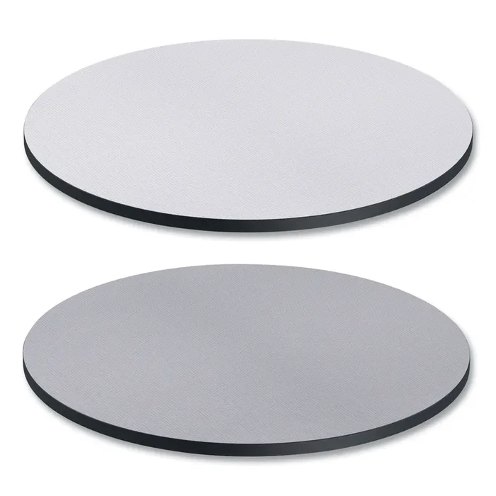 Alera® Reversible Laminate Table Top, Round, 35.5″ Diameter, White/Gray