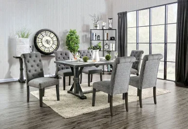 ALFRED 7 Pc. Dining Table Set / CM3735T-GY-7PC