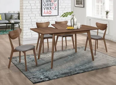 Alfredo 5-piece Butterfly Leaf Dining Set Natural Walnut / CS-108080-S5