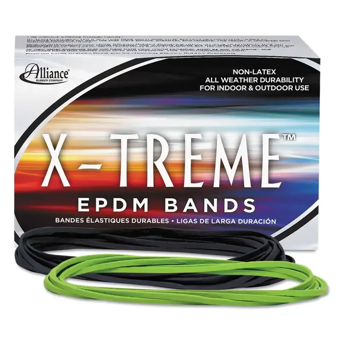 Alliance® X-Treme Rubber Bands, Size 117b, 0.08″ Gauge, Lime Green, 1 Lb Box, 200/box