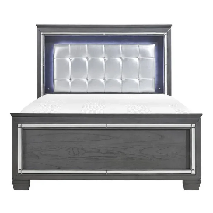 Allura Queen Panel Bed in Gray 1916GY-1*