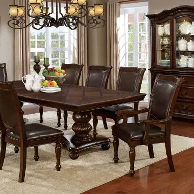ALPENA 7 Pc. Dining Table Set (2AC+4SC) / CM3350T-7PC