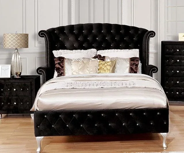 Alzire Black Cal.King & Queen Bed