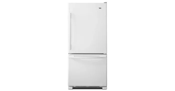 AMANA 29-inch Wide Bottom-Freezer Refrigerator with EasyFreezer™ Pull-Out Drawer — 18 cu. ft….