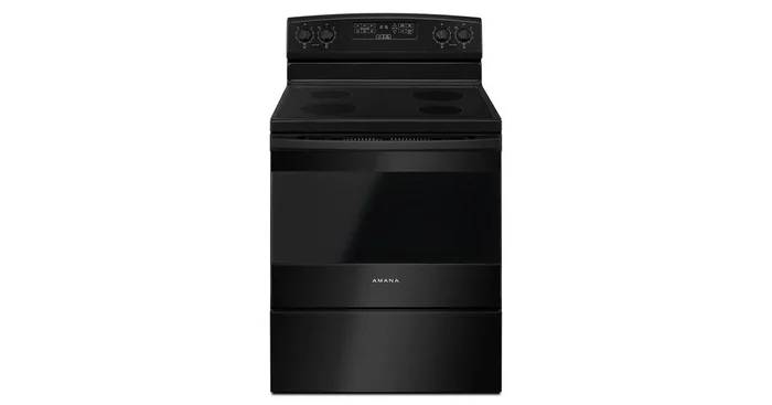 AMANA 30-inch Amana Electric Range with Extra-Large Oven Window AER6303MFB | Home Haven Furniture an…