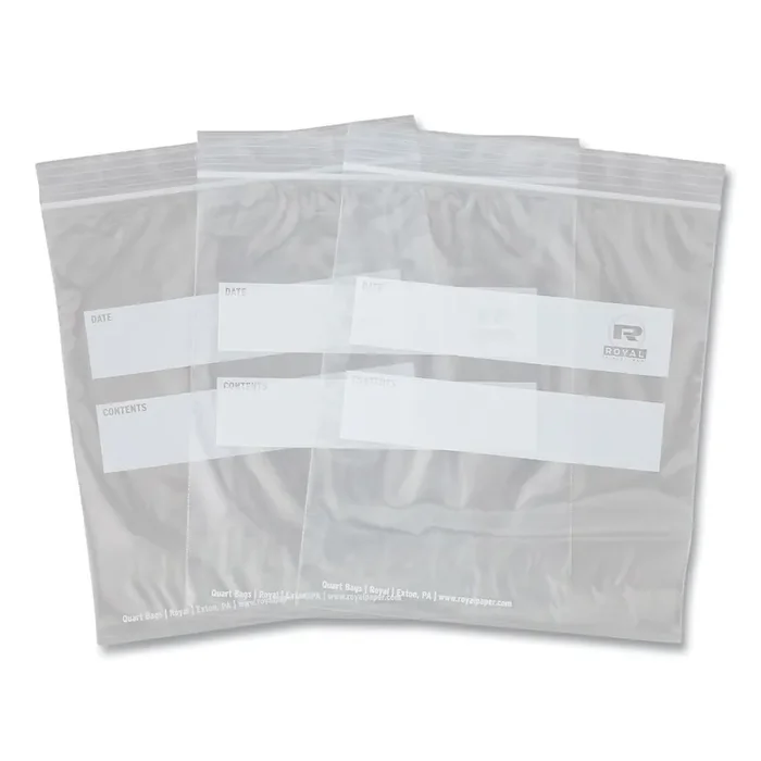 AmerCareRoyal® Zipper Bags, Quart, 7″ x 7.99″, Clear, 500/Carton