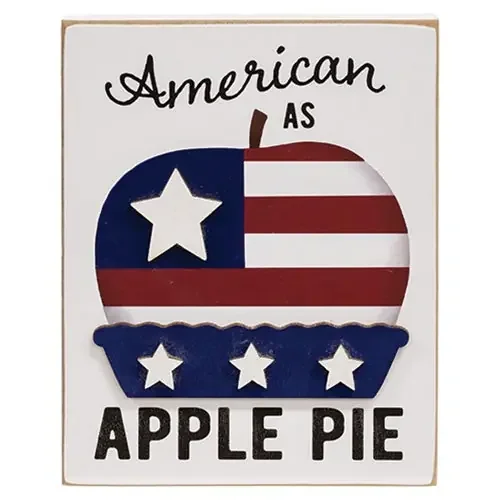 American as Apple Pie Block Sign
