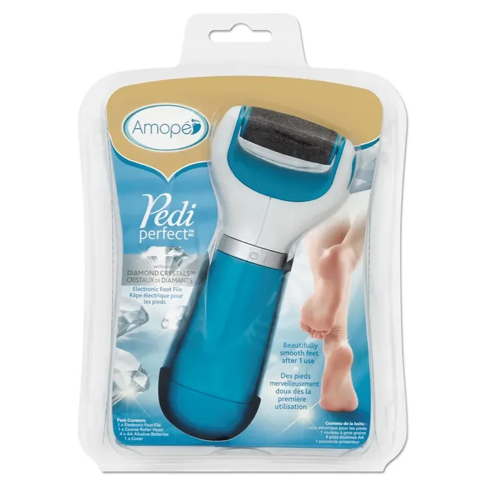 AMOPE® Pedi Perfect Electronic Foot File, Blue/white