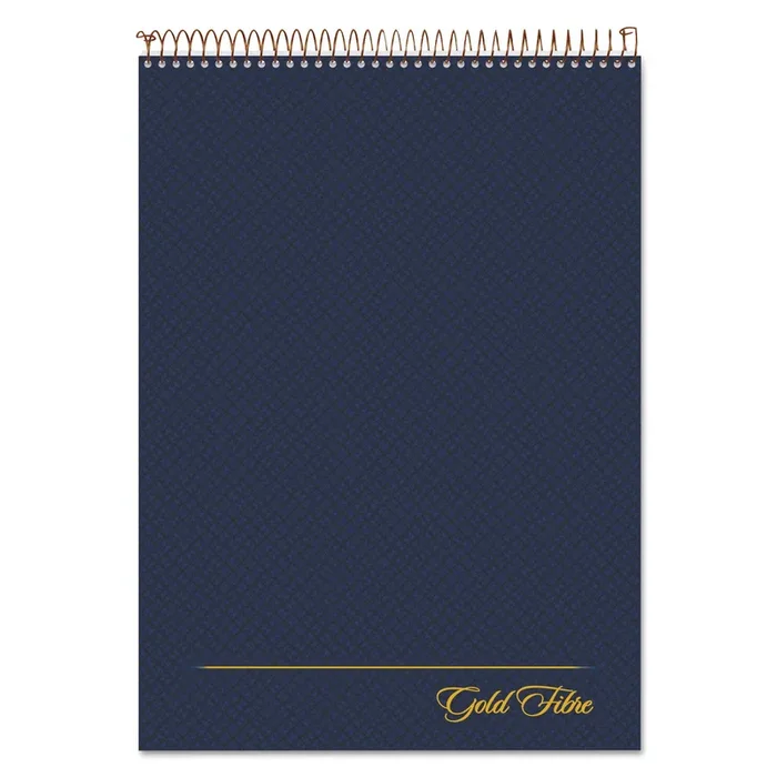 Ampad® Gold Fibre Wirebound Project Notes Pad, Project-Management Format, Navy Cover, 70 White 8.5 X 11.75 Sheets