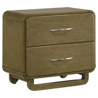 Amsbury 2-drawer Nightstand Bedside Table Nutmeg / CS-224272