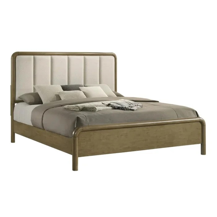 AMSBURY 59-inch Upholstered Eastern King Bed Nutmeg