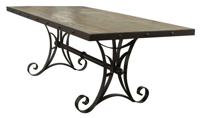 Antique – Table With Iron Base – Multicolor