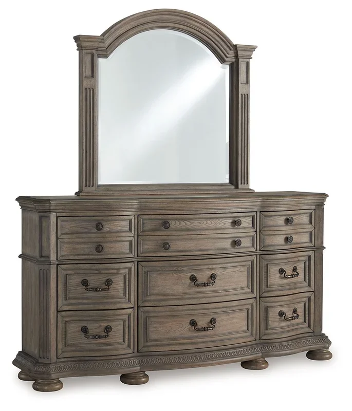 Ardenfield – Dresser And Mirror – Light Brown