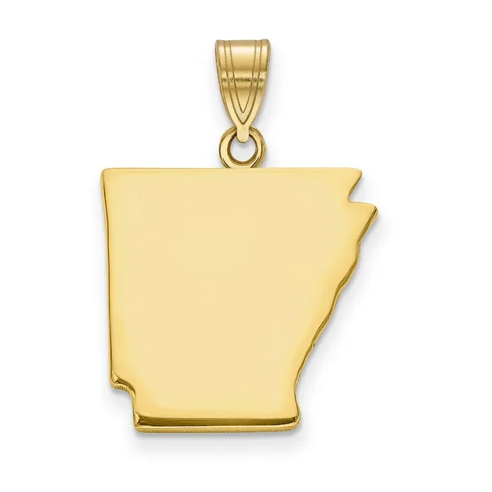 Arkansas State Pendant Charm 14k Yellow Gold Engravable XNA707Y-AR